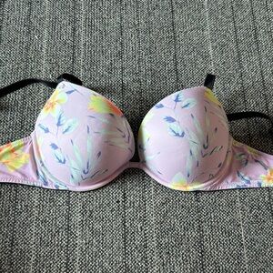 PINK Victoria's Secret Floral Bra - Lavender and Yellow